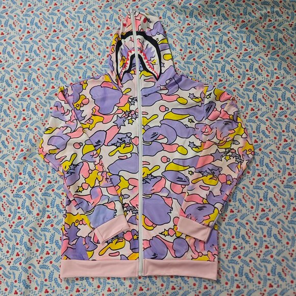 Bape Shark Head Camouflage Full-Zip Hooded Jacket - Picture 1 of 6